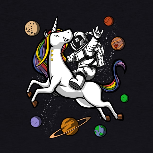 Space Astronaut Riding Unicorn by underheaven